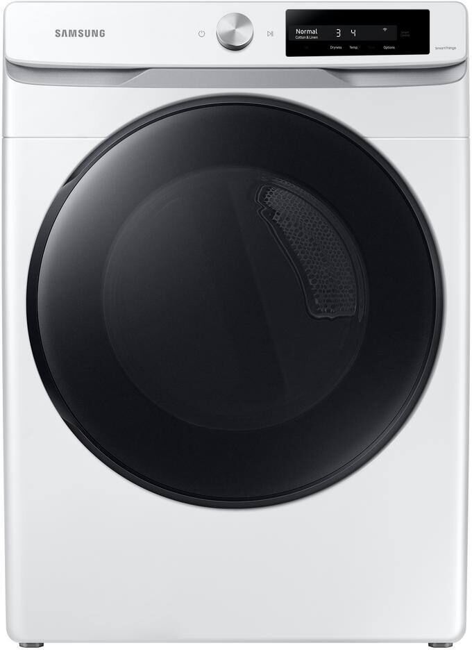 Samsung 7.5 cu. ft. Stackable Vented Gas Dryer with Smart Dial and Super Speed Dry in White