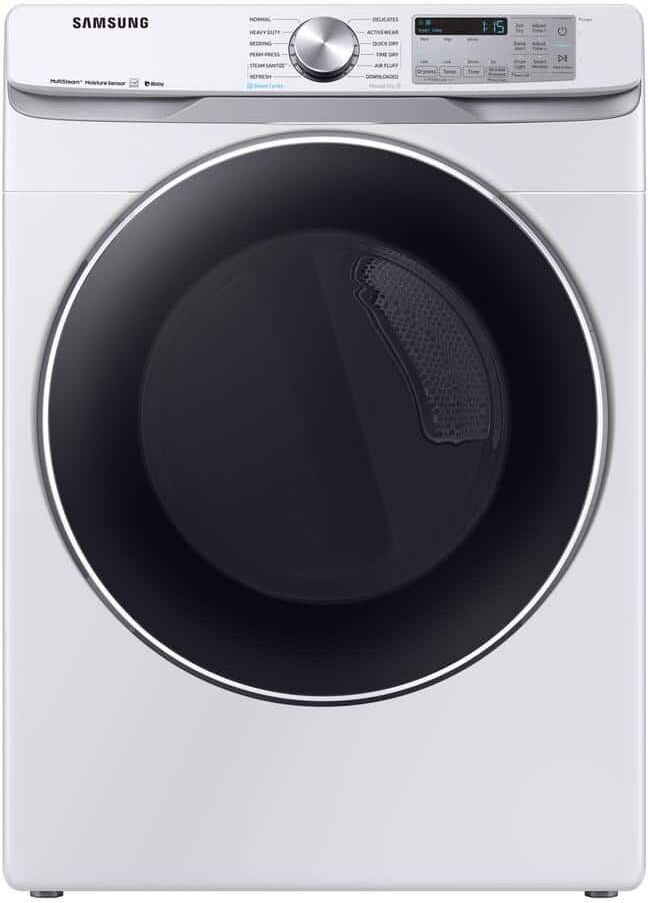 Samsung 7.5 cu. ft. Smart Stackable Vented Electric Dryer with Steam Sanitize+ in White