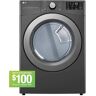 LG 7.4 cu. ft. Vented Stackable Electric Dryer in Middle Black with Sensor Dry Technology