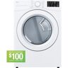 LG 7.4 cu. ft. Vented Stackable Electric Dryer in White with Sensor Dry Technology