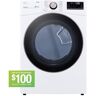 LG 7.4 Cu. Ft. Vented SMART Stackable Electric Dryer in White with TurboSteam and Sensor Dry Technology