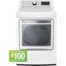 LG 7.3 cu. ft. Vented SMART Electric Dryer in White with EasyLoad Door and Sensor Dry Technology