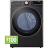 LG 7.4 Cu. Ft. Vented SMART Stackable Electric Dryer in Black Steel with TurboSteam and Sensor Dry Technology