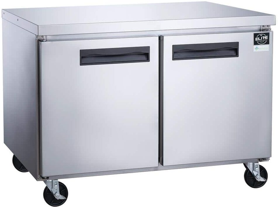 Elite Kitchen Supply 48.125 in. W 12.2 cu. ft. 2-Door Commercial Upright Undercounter Freezer