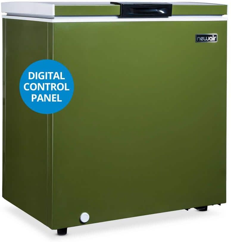 NewAir 30 in. 5 cu.ft. Manual Defrost Mini Deep Chest Freezer and Refrigerator with Digital Control in Military Green