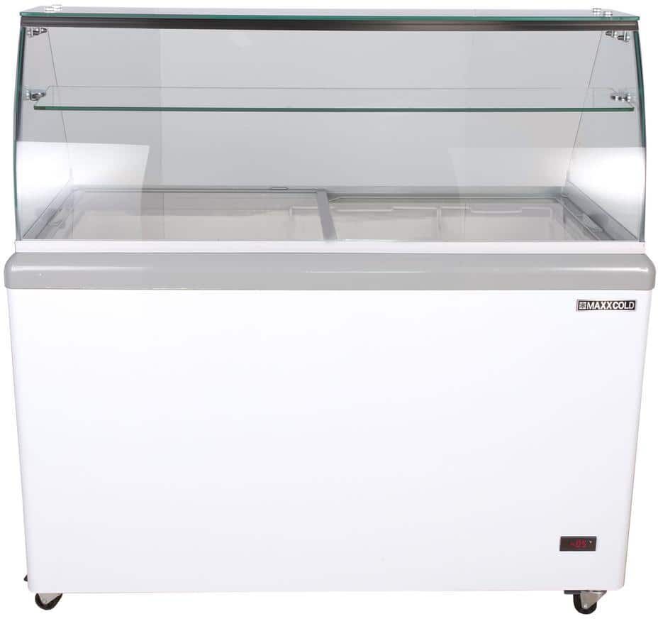 Maxx Cold 13.8 cu. Ft. Manual Defrost 14 Flavor Ice Cream Chest Freezer Dipping Cabinet in White