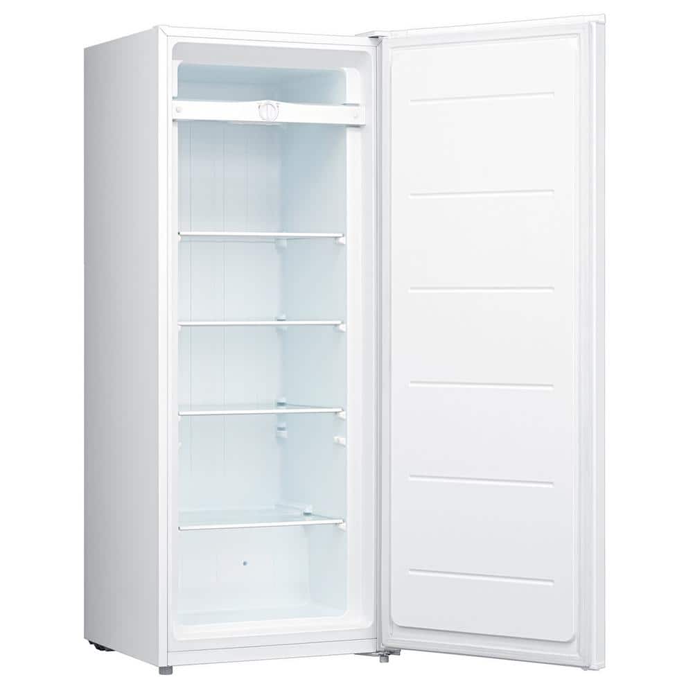 Koolatron Garage-Ready Upright Freezer 7.0 cu. ft.. (198L) White, Low-Frost, Flat Back, Glass Shelves