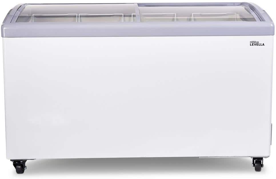 Premium LEVELLA 7.4 cu. ft Residential/Commercial Curved Glass Top Chest Freezer in White