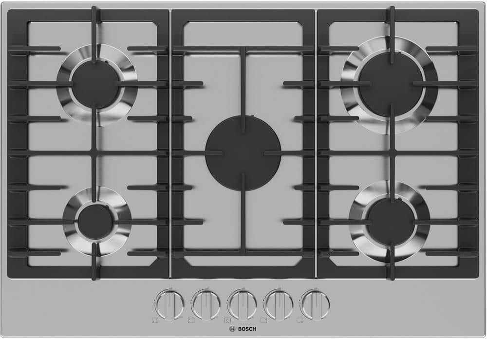 Bosch 300 Series 30 in. Gas Cooktop in Stainless Steel with 5 Burners