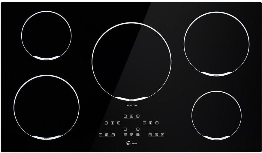 Empava 36 in. Built In Induction Modular Cooktop in Black with 5 Elements including 3,700-Watt Element