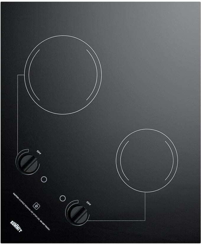 Summit Appliance 21 in. Radiant Electric Cooktop in Black with 2 Elements