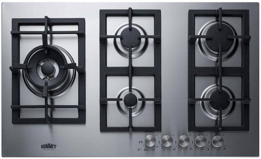 Summit Appliance 34 in. Gas Cooktop in Stainless Steel with 5 Burners