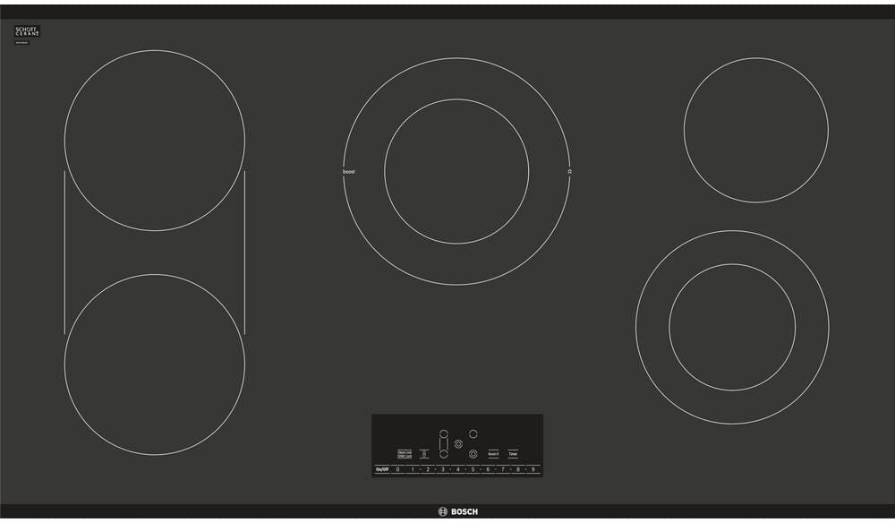 Bosch 800 36 in. Radiant Electric Cooktop in Black with 5 Elements including 3,600-Watt SpeedBoost Element