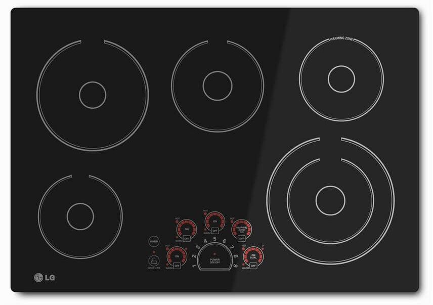 LG 30 in. Radiant Smooth Surface Electric Cooktop in Black with 5 Elements and SmoothTouch Controls