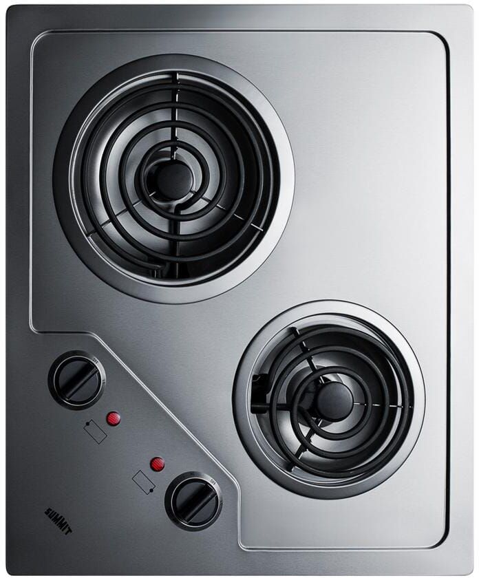 Summit Appliance 21 in. Coil Electric Cooktop in Stainless Steel with 2 Elements