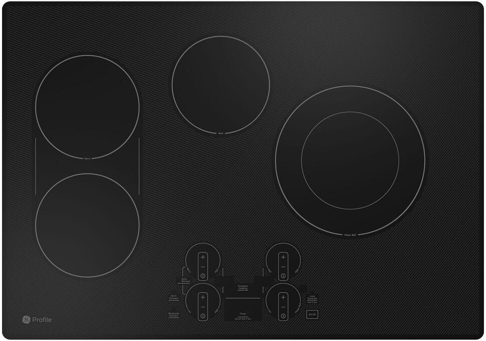 GE Profile 30 in. Smart Radiant Electric Cooktop in Black with 4 Elements