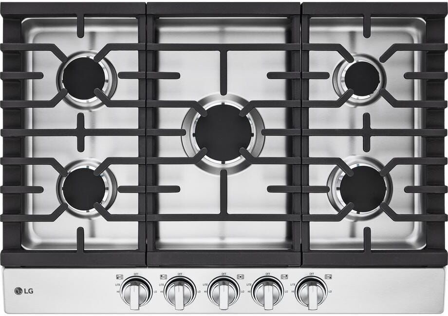 LG 30 in. Gas Cooktop in Stainless Steel with 5 Burners with EasyClean