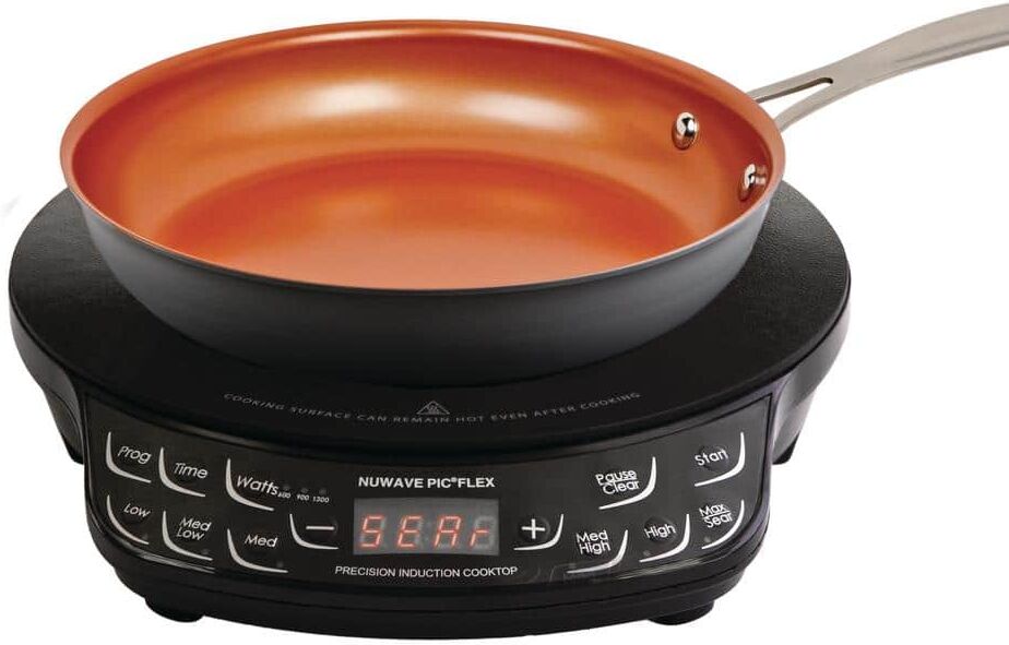 NuWave 10 in. PIC Flex Precision Induction Cooktop in Black with 1 Element with 9 in. Fry Pan