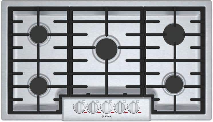 Bosch Benchmark Series 36 in. Gas Cooktop in Stainless Steel with 5 Burners