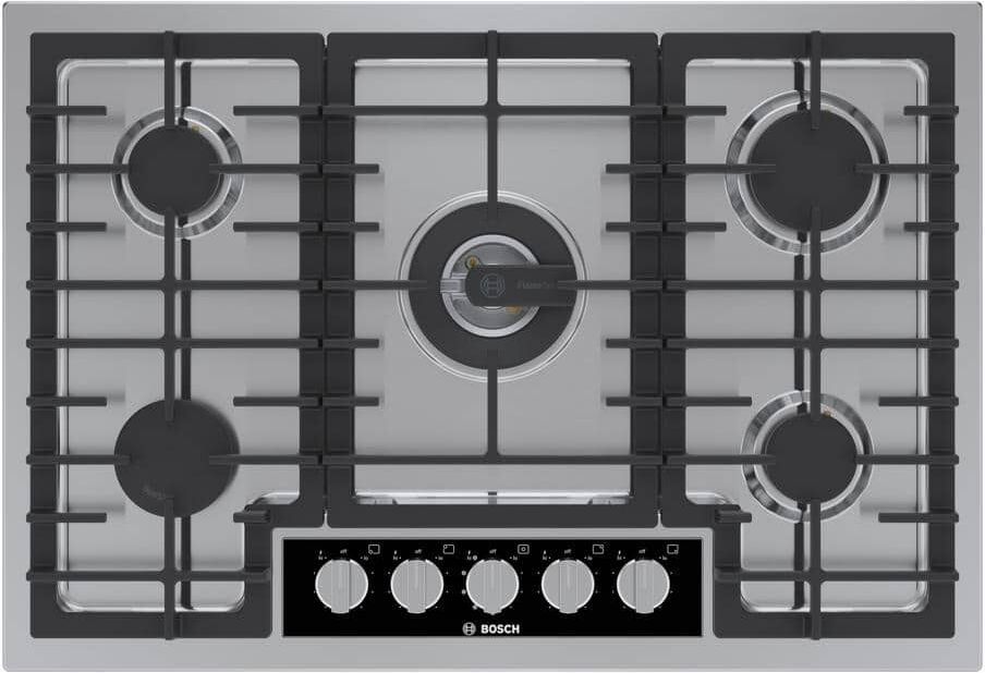 Bosch Benchmark Series 30 in. Gas Cooktop in Stainless Steel with 5 Burners including 20,000 BTU Burner