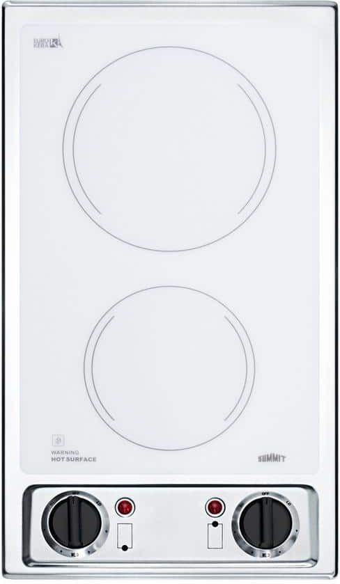 Summit Appliance 12 in. Radiant Electric Cooktop in White with 2 Elements