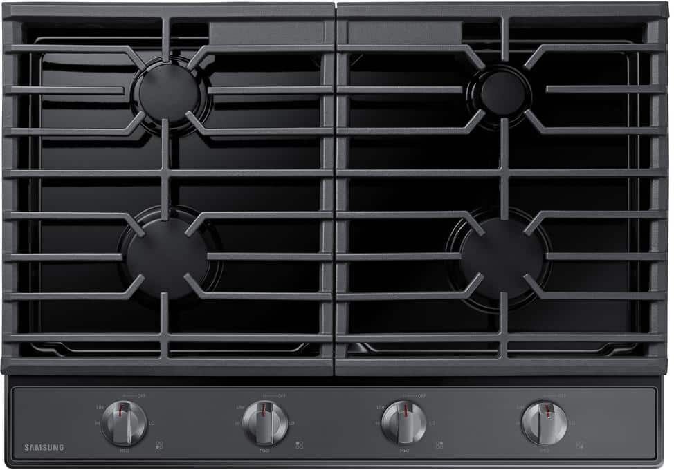 Samsung 30 in. Gas Cooktop in Fingerprint Resistant Black Stainless Steel with 4-Burners