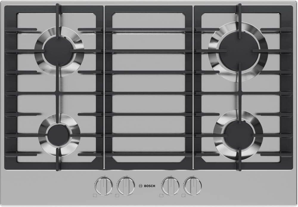 Bosch 300 Series 30 in. Gas Cooktop in Stainless Steel with 4 Burners