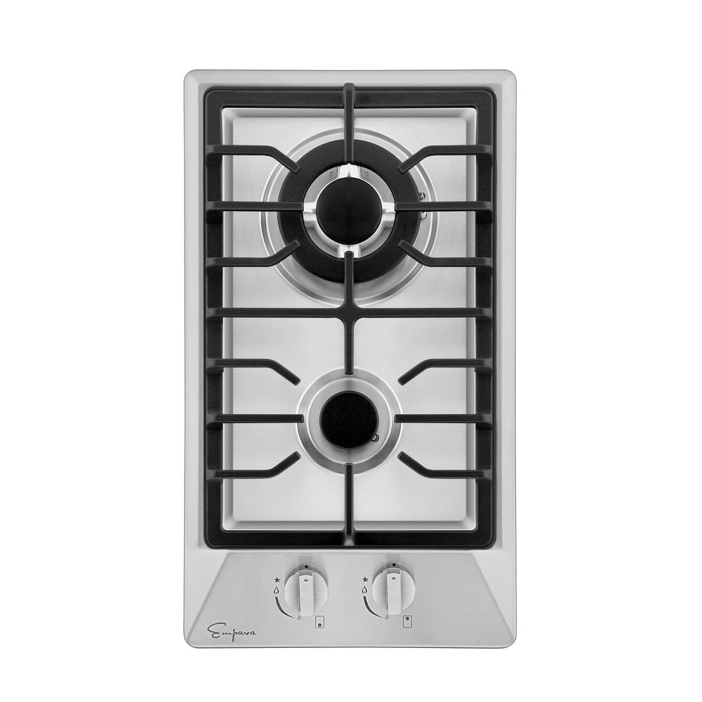 Empava 12 in. Gas Cooktop in Stainless Steel 2 Sealed Burners Gas Stove 4000 BTUs Simmer Burner