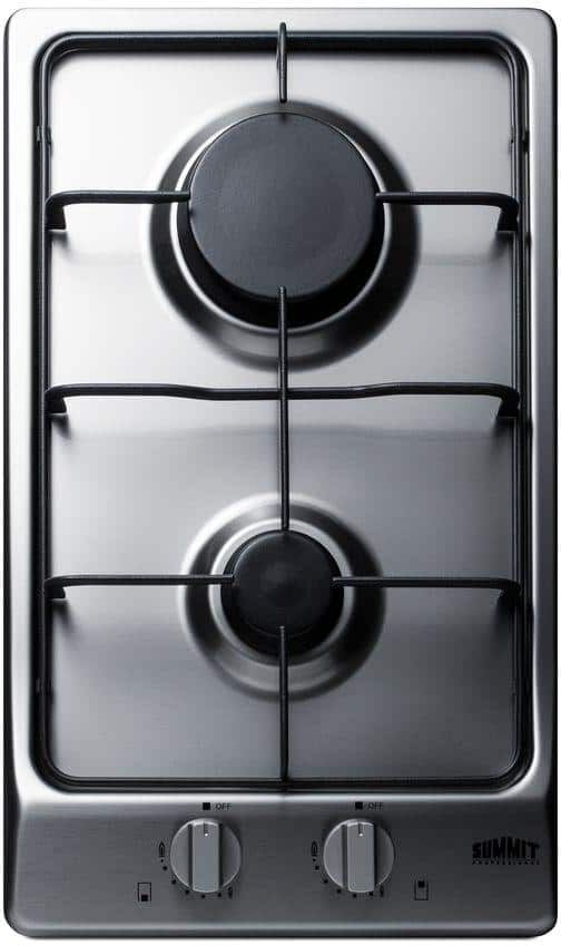 Summit Appliance 12 in. Gas Cooktop in Stainless Steel with 2 Burners