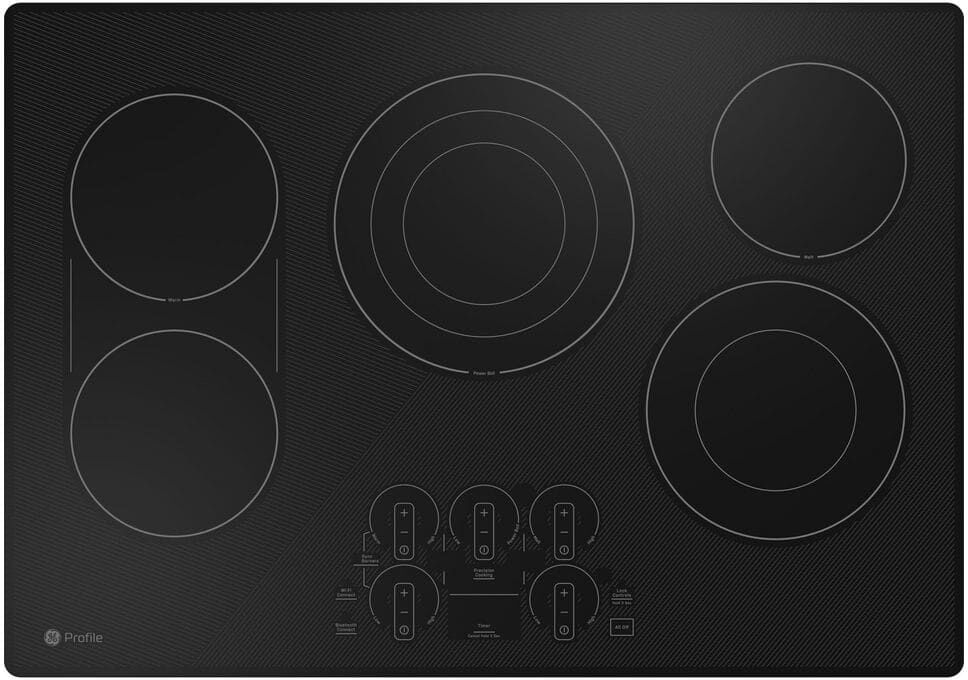 GE Profile 30 in. Smart Radiant Electric Cooktop in Black with 5 Elements