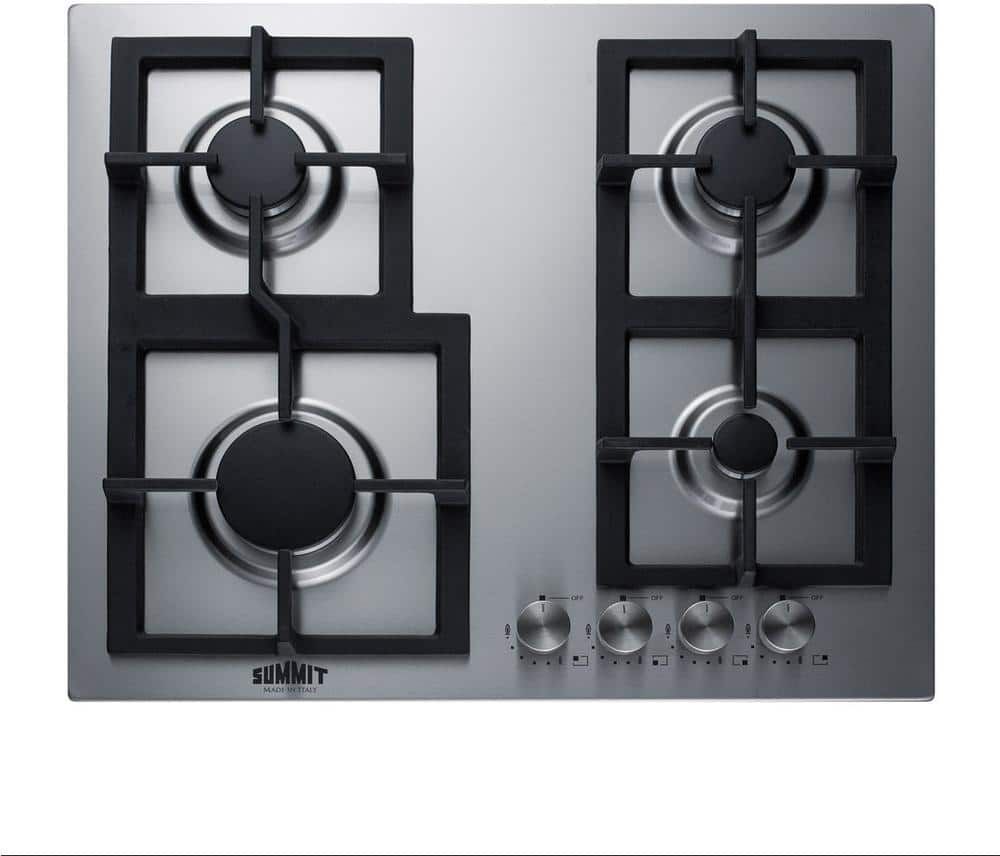 Summit Appliance 24 in. Gas Cooktop in Stainless Steel with 4-Burners