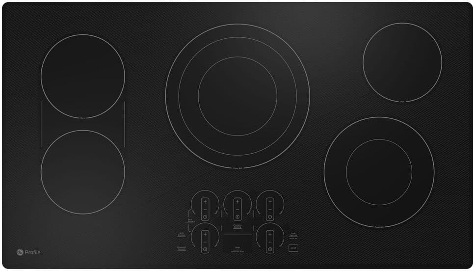 GE Profile 36 in. Smart Radiant Electric Cooktop in Black with 5 Elements