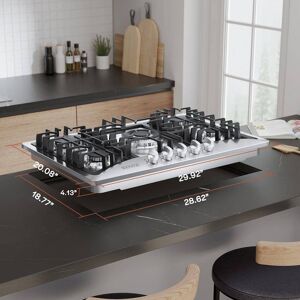 Empava 30 in. Gas Stove Cooktop in Stainless Steel with 5-Sealed Burners, Silver