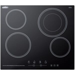 Summit Appliance 24 in. Radiant Electric Cooktop in Black with 4 Elements including Dual Zone Element