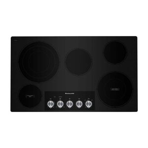 KitchenAid 36 in. Radiant Electric Cooktop in Black with 5-Elements and Knob Controls