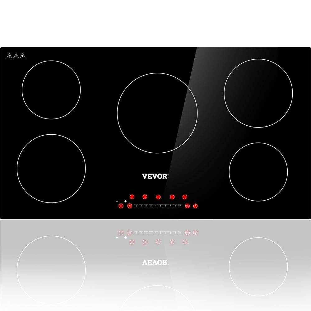 VEVOR 35.4 in. x 20.5 in. Built-in Induction Electric Stove Top with 5-Burners Ceramic Cooktop with Child Safety Lock