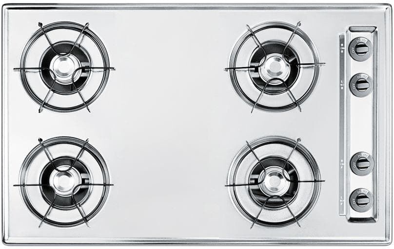 Summit Appliance 30 in. Gas Cooktop in Chrome with 4 Burners