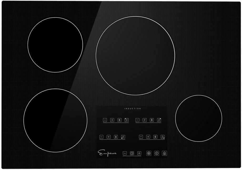 Empava 30 in. Electric Stove Induction Cooktop Smooth Surface in Black Vitro Ceramic Glass with 4 Elements Booster Burner