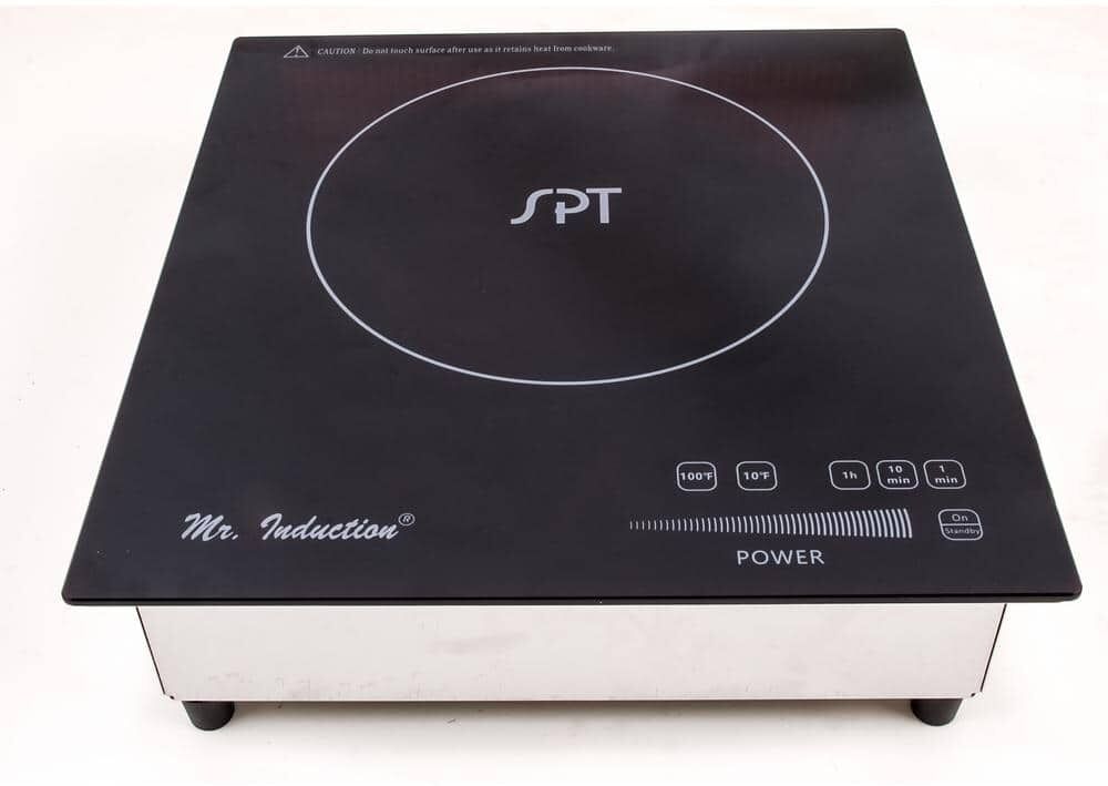 SPT 12.56 in. 1800-Watt Built-In Tempered Glass Induction Commercial Cooktop in Black with 1 Element