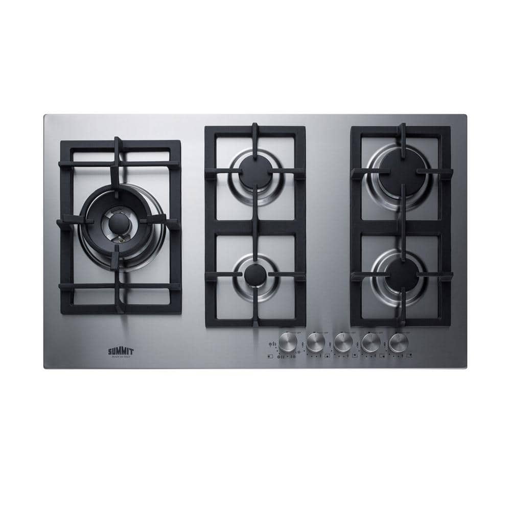 Summit Appliance 34 in. Gas Cooktop in Stainless Steel with 5 Burners