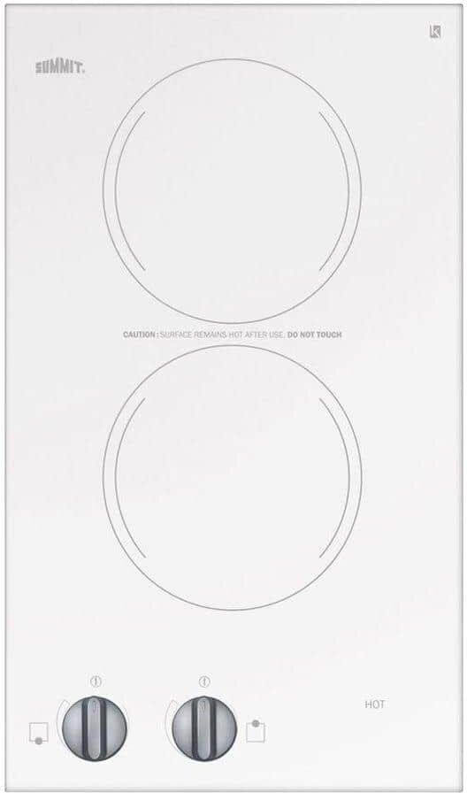 Summit Appliance 12 in. Radiant Electric Cooktop in White with 2-Elements