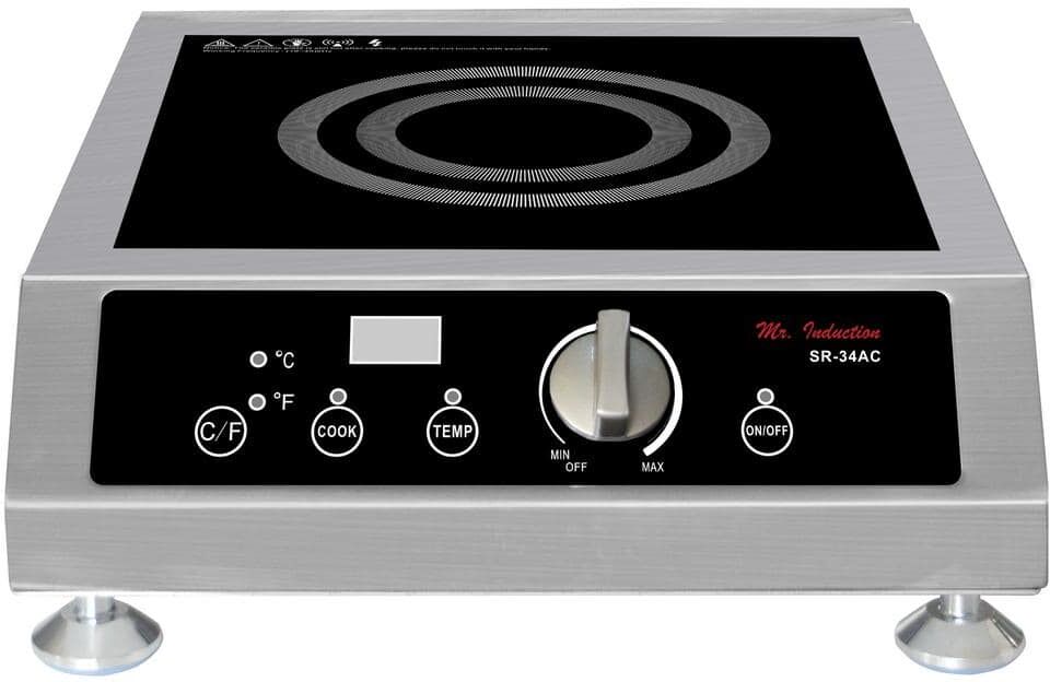 SPT 14.1 in. 3400-Watt Tempered Glass Induction Commercial Cooktop in Black with 1 Element