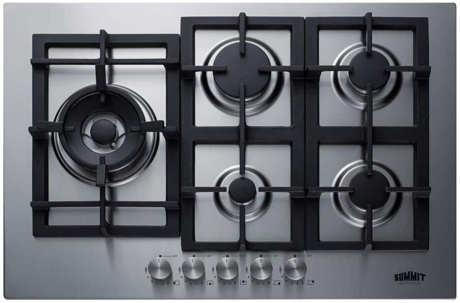 Summit Appliance 30 in. Gas Cooktop in Stainless Steel with 5 Burners