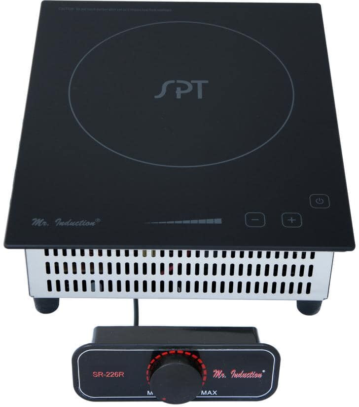 SPT 8.86 in 2100-Watt Mini Tempered Glass Induction Commercial Cooktop in Black with 1 Element