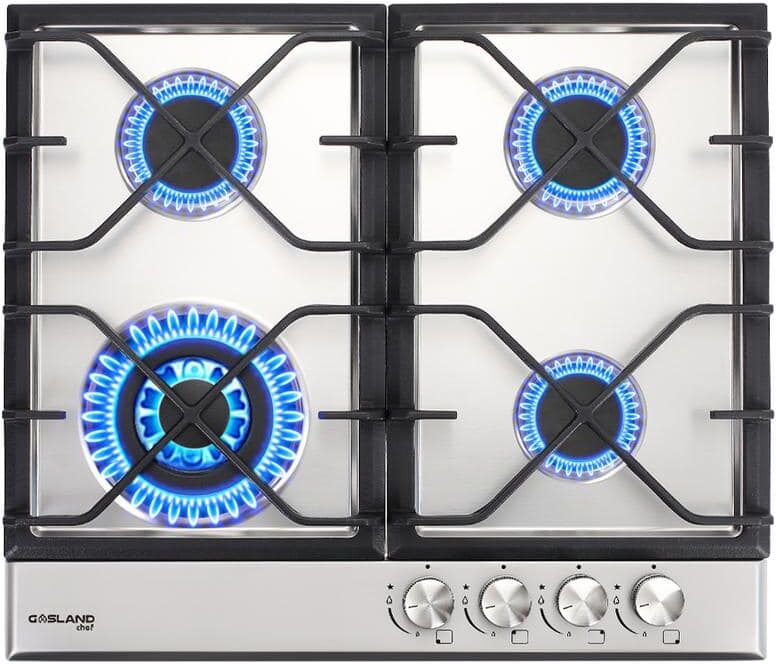 GASLAND Chef 24 in. Built-in Gas Stove Top, LPG Natural Gas Cooktop in Stainless Steel with 4-Sealed Burners, ETL