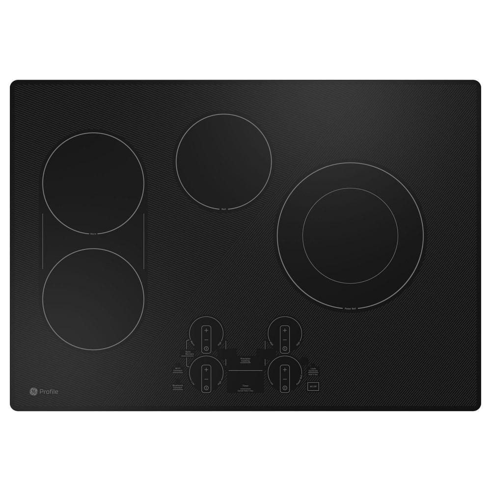 GE Profile 30 in. Smart Radiant Electric Cooktop in Black with 4 Elements