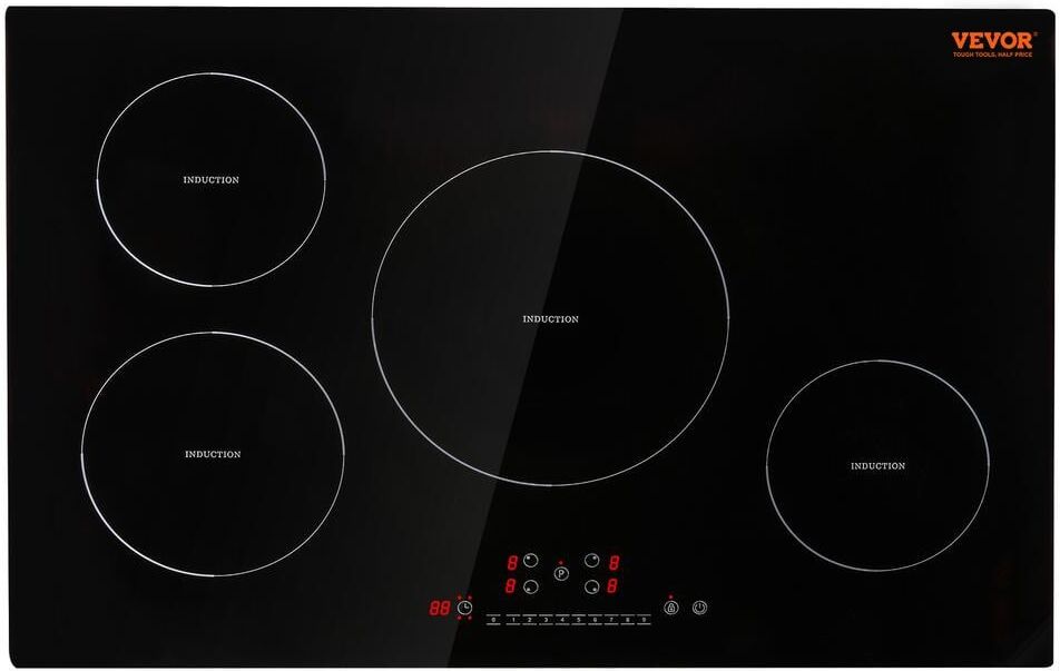 VEVOR Electric Cooktop 30 in. 4 Burners Induction Stove Top 7500 Watt Built-in Magnetic Cooktop