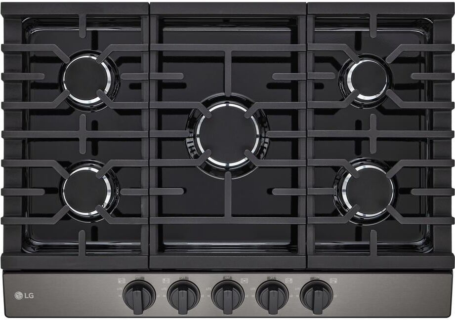 LG 30 in. Gas Cooktop in Black Stainless Steel with 5 Burners and EasyClean