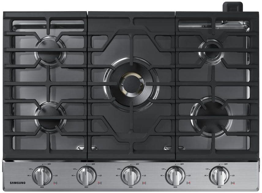 Samsung 30 in. Gas Cooktop in Stainless Steel with 5 Burners including Dual Brass Power Burner with Wi-Fi