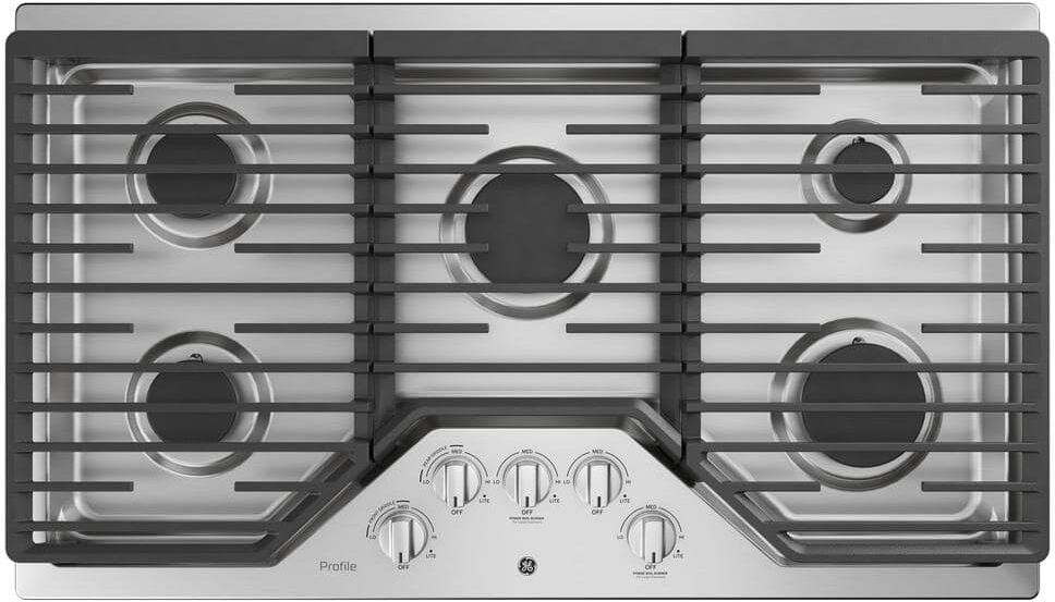 GE Profile 36 in. Gas Cooktop in Stainless Steel with 5 Burners including Power Boil Burners